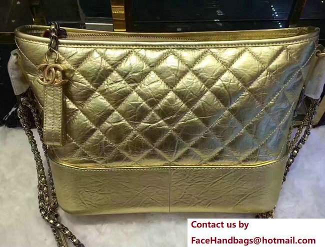 Chanel Gabrielle Medium Hobo Bag A91810 Gold 2017 - Click Image to Close