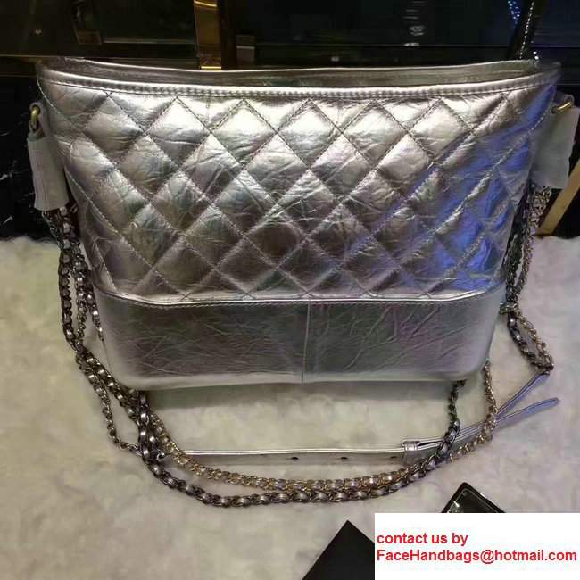 Chanel Gabrielle Medium Hobo Bag A91810 Sliver 2017