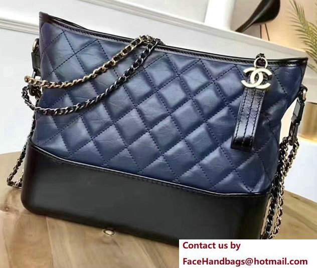 Chanel Gabrielle Medium Hobo Bag A93654 Dark Blue/Black 2017