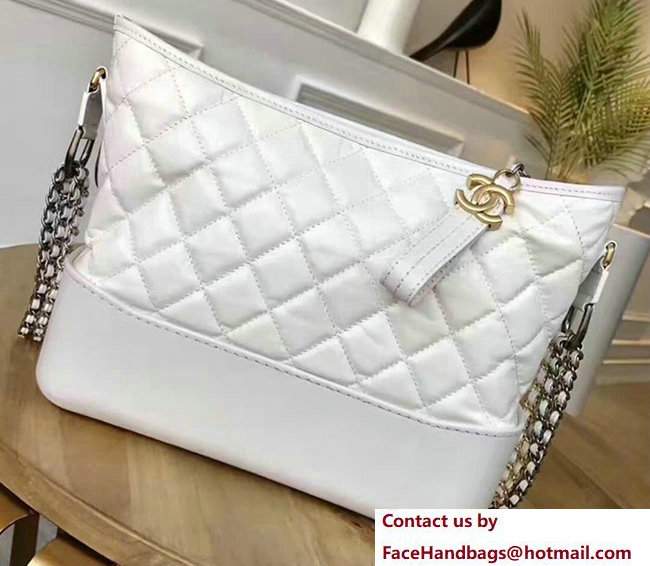 Chanel Gabrielle Medium Hobo Bag A93654 White 2017 - Click Image to Close