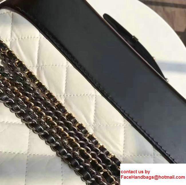 Chanel Gabrielle Metal Stud Embellished Medium Hobo Bag A93824 White/Black 2017