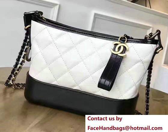 Chanel Gabrielle Small Hobo Bag A91810 Black/White 2017 - Click Image to Close