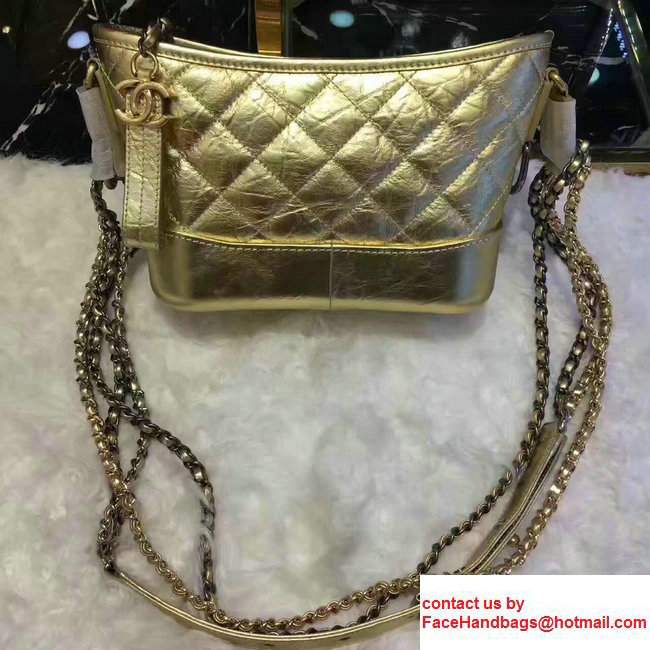 Chanel Gabrielle Small Hobo Bag A91810 Gold 2017 - Click Image to Close