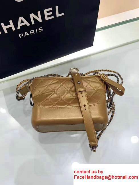 Chanel Gabrielle Small Hobo Bag A91810 Metal Gold 2017