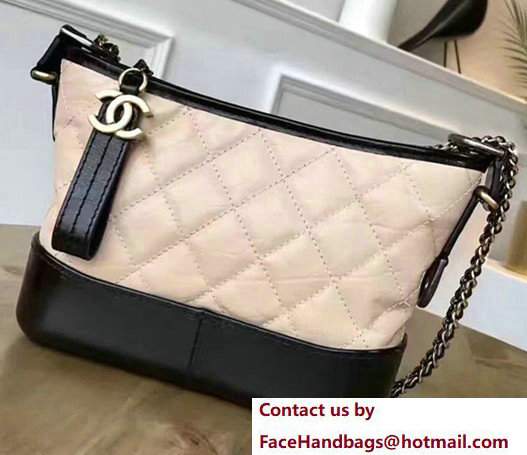 Chanel Gabrielle Small Hobo Bag A91810 Nude/Black 2017 - Click Image to Close