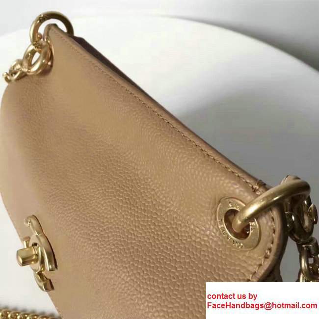 Chanel Grained Calfskin Mini Flap Bag With Top Handle A93756 Beige 2017 - Click Image to Close