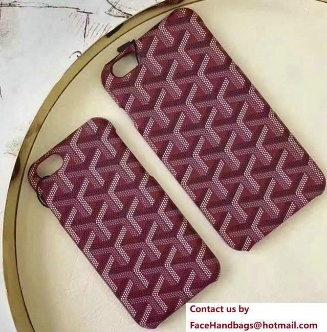 Goyard Iphone Cover Case Burgundy - Click Image to Close