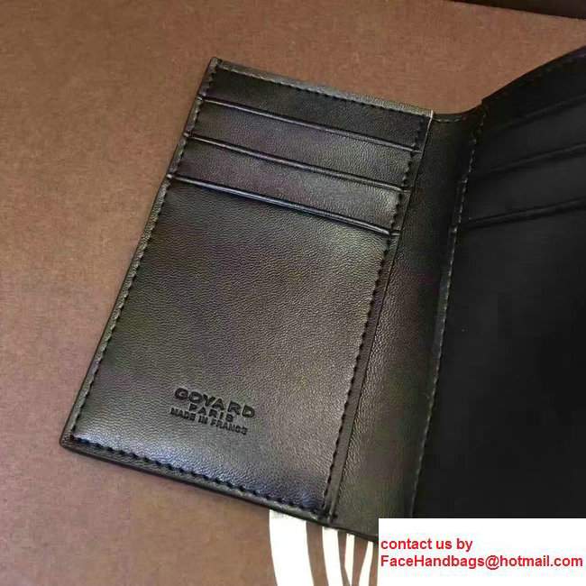 Goyard Leather Card Cover Wallet Black 2017