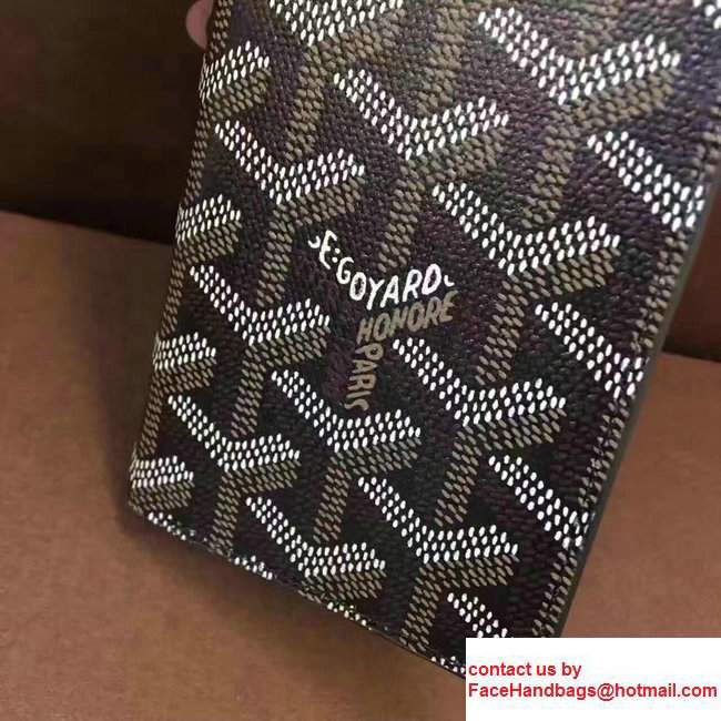 Goyard Leather Card Cover Wallet Black 2017 - Click Image to Close