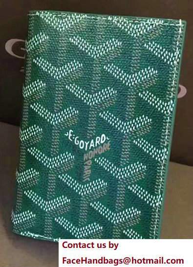 Goyard Leather Card Cover Wallet Green 2017 - Click Image to Close