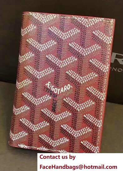 Goyard Leather Card Cover Wallet Orange/Red 2017 - Click Image to Close