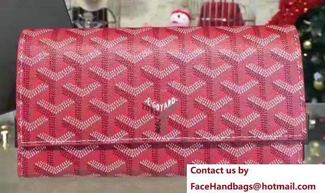 Goyard Long Flap Wallet Red - Click Image to Close