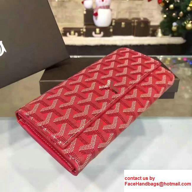 Goyard Long Flap Wallet Red