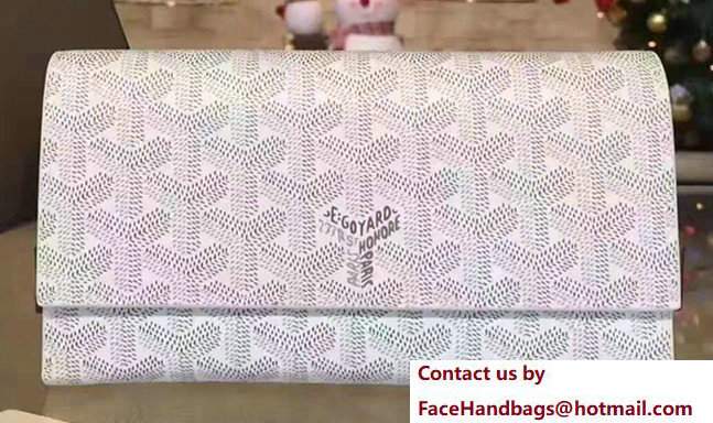 Goyard Long Flap Wallet White - Click Image to Close