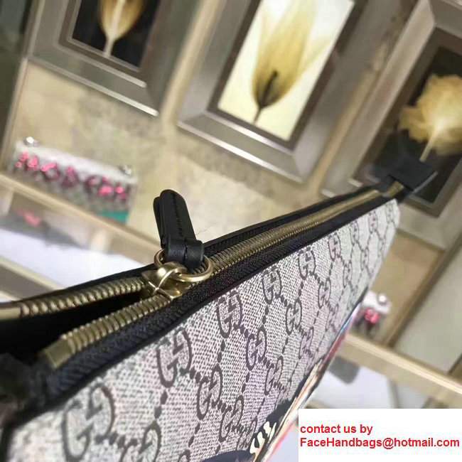 Gucci Angry Cat Print GG Supreme Flat Messenger 473886 2017 - Click Image to Close