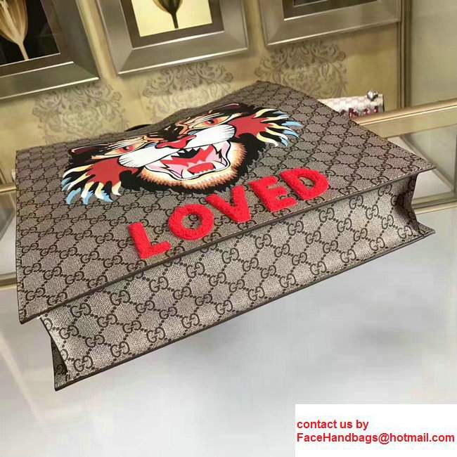 Gucci Angry Cat Print GG Supreme Tote 450950 2017 - Click Image to Close