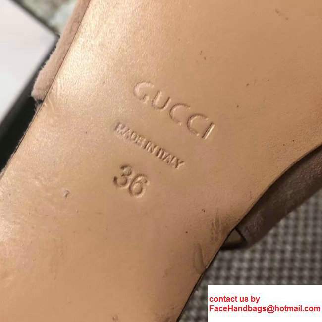 Gucci Fringe Double G Slingback Scandals Suede Pink 2017