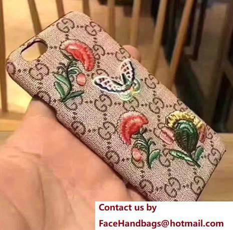 Gucci GG Canvas Embroidered Floral Iphone Cover Case - Click Image to Close