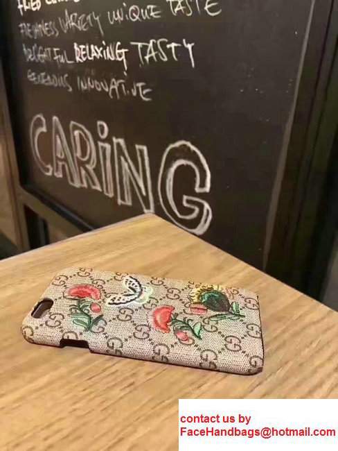 Gucci GG Canvas Embroidered Floral Iphone Cover Case - Click Image to Close