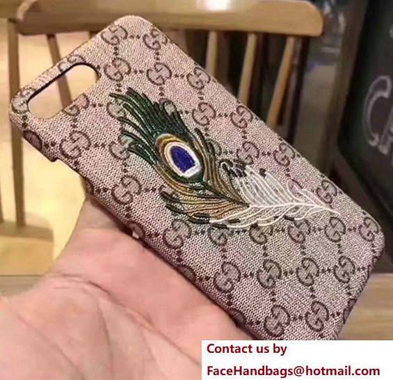 Gucci GG Canvas Embroidered Plumage Iphone Cover Case