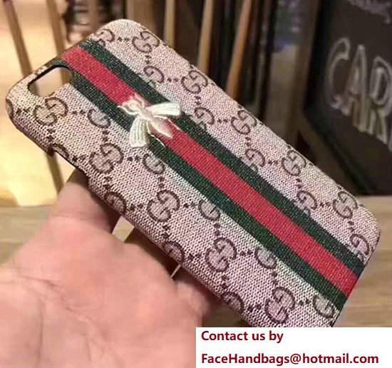 Gucci GG Canvas Embroidered Web Bee Iphone Cover Case - Click Image to Close