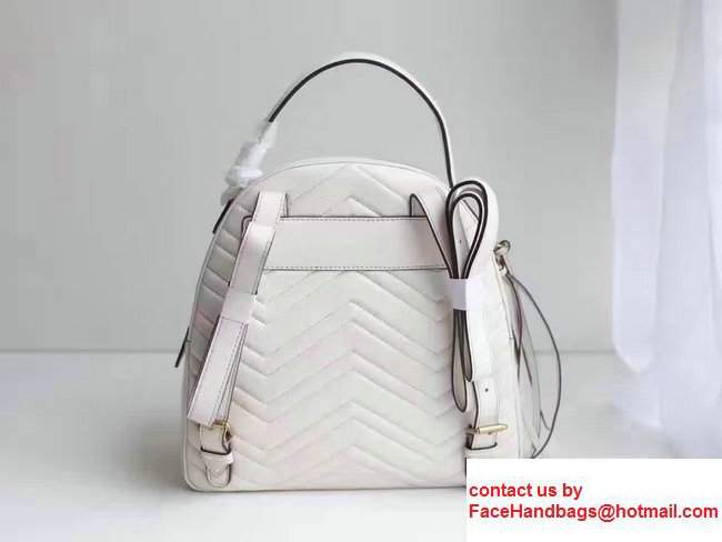 Gucci GG Marmont Quilted Leather Backpack 476671 White 2017 - Click Image to Close