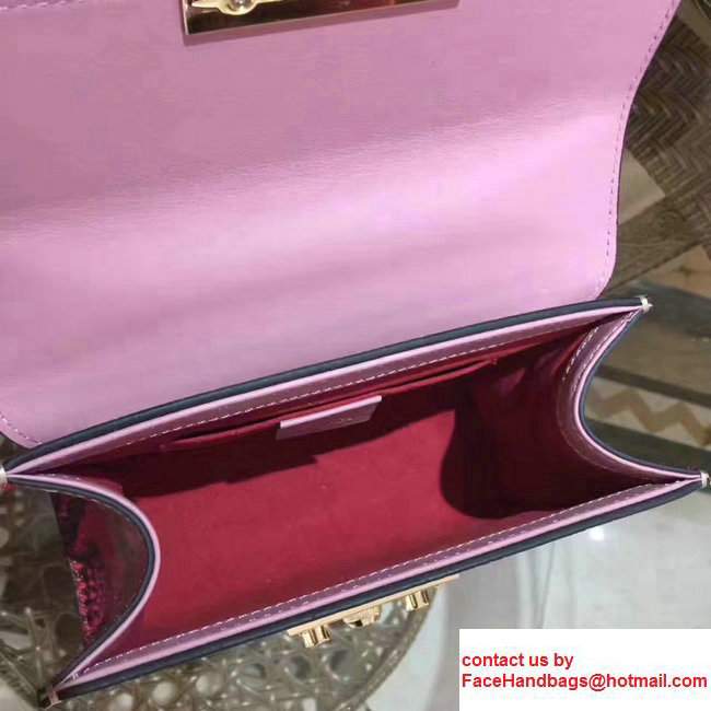 Gucci Padlock Python Pattern Leather Shoulder Small Shoulder Bag Pink/Gary 2017 - Click Image to Close