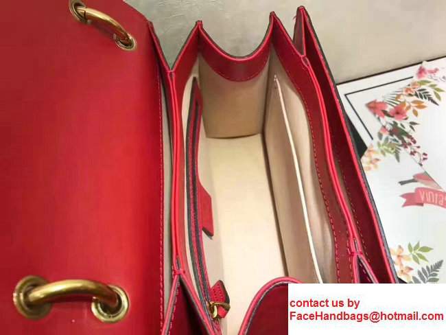 Gucci Queen Margaret Leather Metal Bee Detail Top Handle Bag 476541 White/Red/Dark Blue 2017 - Click Image to Close