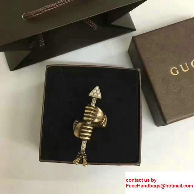 Gucci Ring With Hand And Arrow Motif Swarovski Crystals 445309 2017
