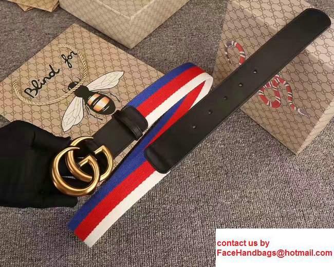 Gucci Width 4cm Web Interlocking G Buckle Belt 411924 Black - Click Image to Close