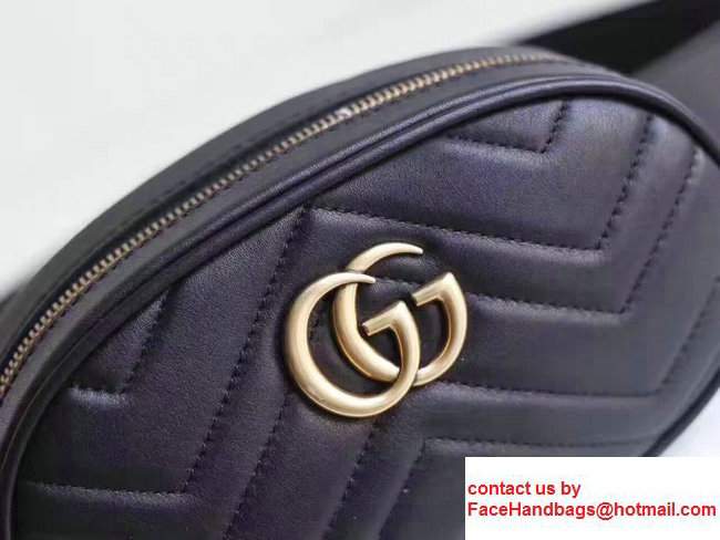 Guuci GG Marmont Matelasse Leather Belt Bag 476437 Black 2017