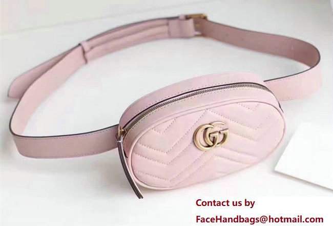 Guuci GG Marmont Matelasse Leather Belt Bag 476437 Pink 2017 - Click Image to Close