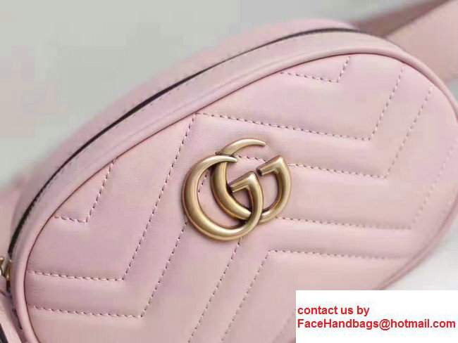Guuci GG Marmont Matelasse Leather Belt Bag 476437 Pink 2017