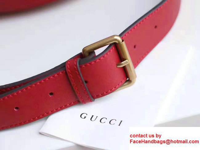 Guuci GG Marmont Matelasse Leather Belt Bag 476437 Red 2017 - Click Image to Close