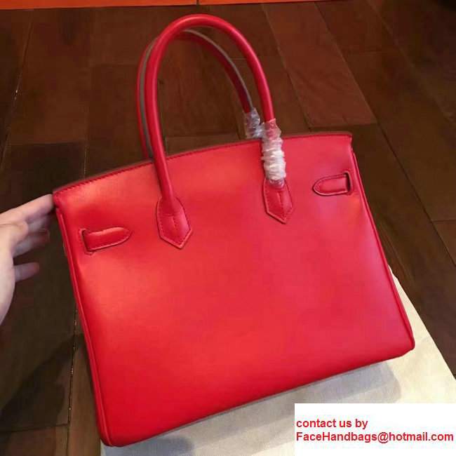 Hermes Birkin 30/35 Bag in Original Box Leather Bag Red