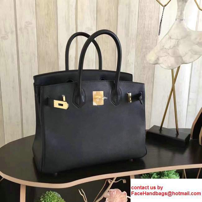 Hermes Birkin 30/35 Bag in Original Swift Leather Bag Black - Click Image to Close