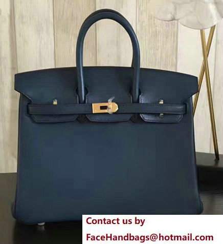 Hermes Birkin 30/35 Bag in Original Swift Leather Bag Dark Blue - Click Image to Close