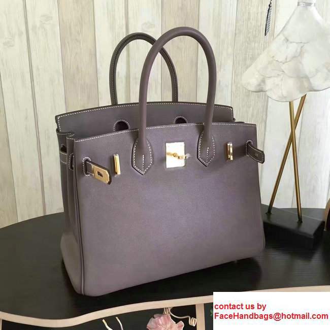 Hermes Birkin 30/35 Bag in Original Swift Leather Bag Etoupe