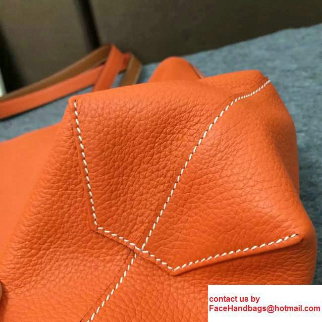 Hermes Double Sens Shopping Tote Bag In Original Togo Leather Yellowish Brown/Orange - Click Image to Close