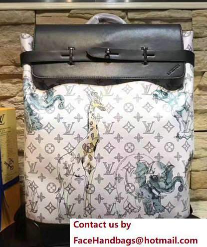 Louis Vuitton Animal Print Steamer Backpack M43296 White 2017 - Click Image to Close