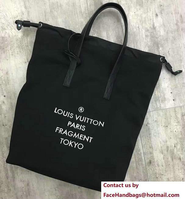 Louis Vuitton Cabas Light Drawstring Opening Letter Print Tote M43415 Black 2017 - Click Image to Close