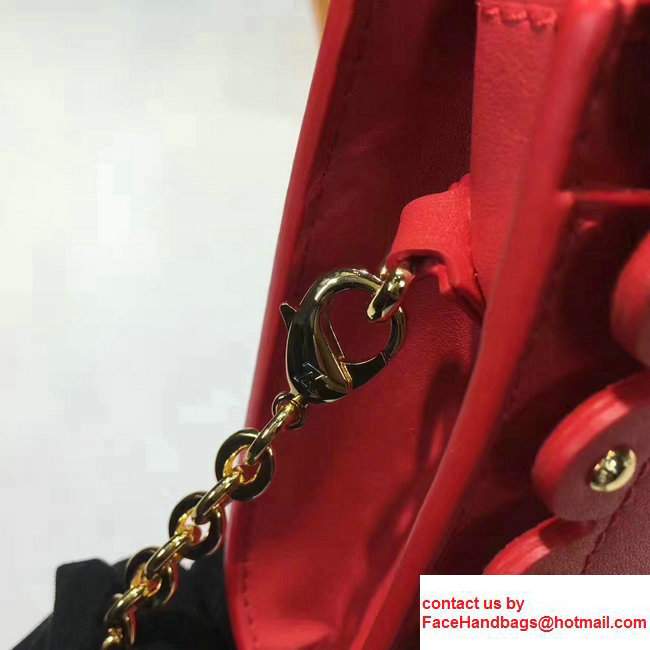 Louis Vuitton Calfskin Leather Sleek Lines Stud Detail Louise MM Shoulder Bag M54584 Red 2017 - Click Image to Close