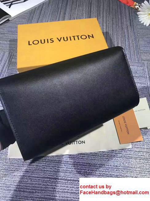 Louis Vuitton Calfskin Louise Initials Clasp Evening Clutch M42036 Black 2017
