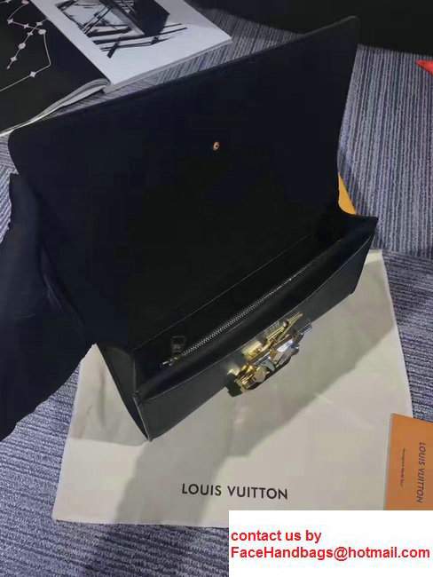 Louis Vuitton Calfskin Louise Initials Clasp Evening Clutch M42036 Black 2017 - Click Image to Close