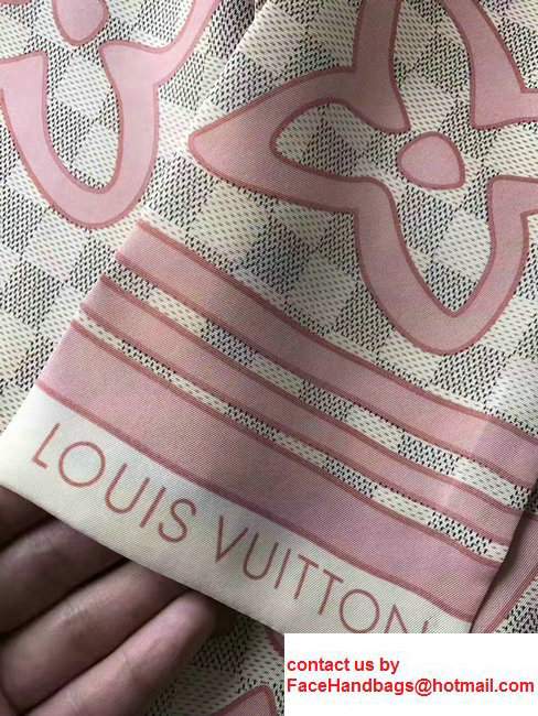 Louis Vuitton Damier Azur Monogram Print Scarf 2017 - Click Image to Close