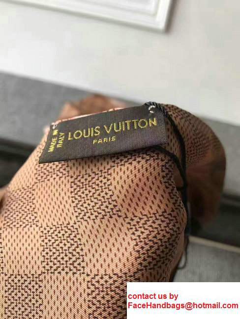 Louis Vuitton Damier Ebene Monogram Print Scarf 2017