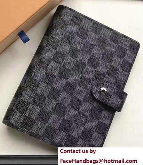 Louis Vuitton Damier Graphite Canvas Medium Ring Agenda Cover R20202 - Click Image to Close