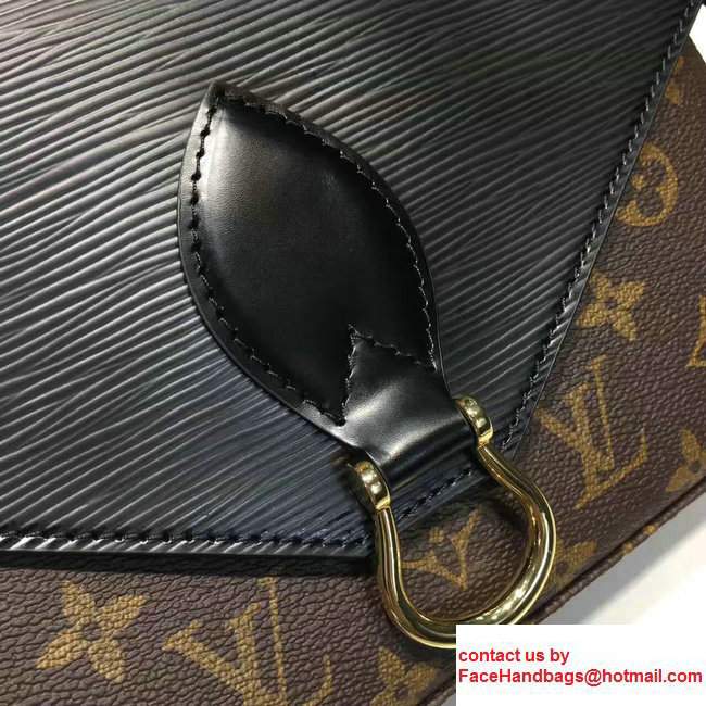 Louis Vuitton Epi Leather/Monogram Canvas Saint Michel Shoulder Bag M44030 Black2017 - Click Image to Close