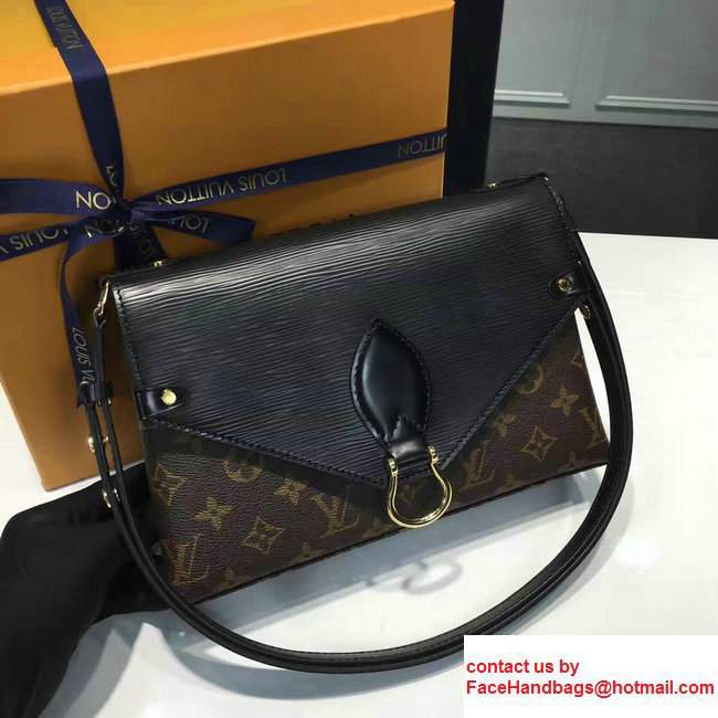 Louis Vuitton Epi Leather/Monogram Canvas Saint Michel Shoulder Bag M44030 Black2017