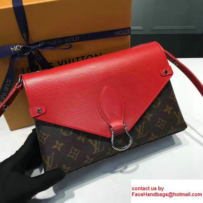 Louis Vuitton Epi Leather/Monogram Canvas Saint Michel Shoulder Bag M44031 Red2017 - Click Image to Close